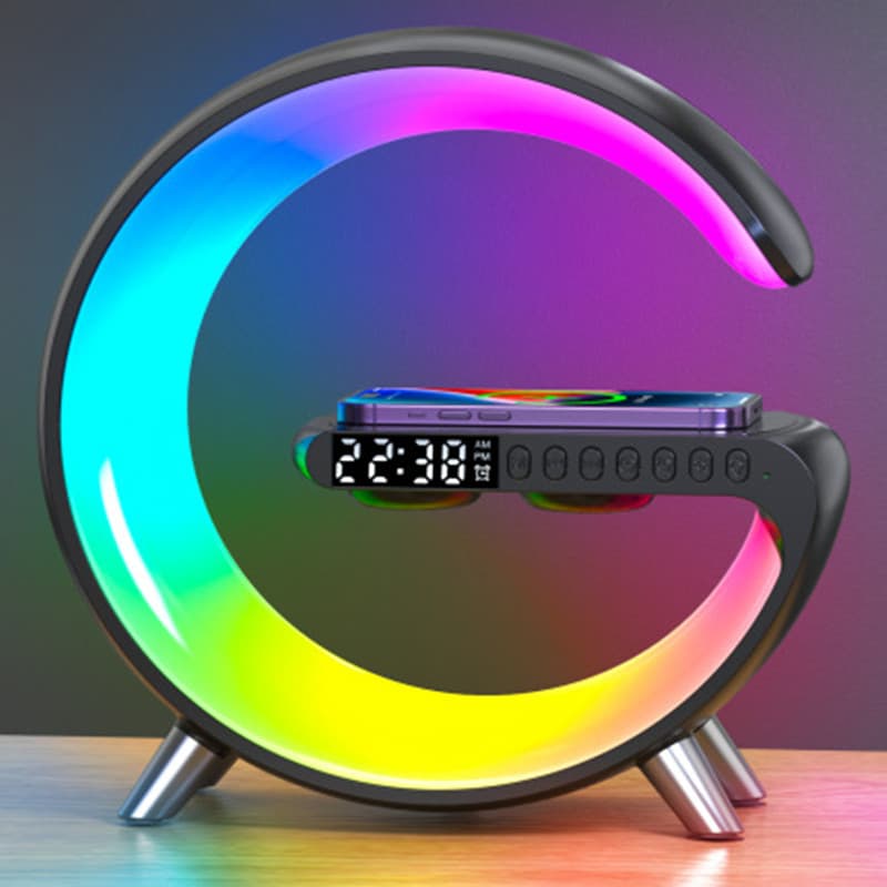 Intelligent G Shaped Led Lamp Bluetooth Speaker Wireless Charger